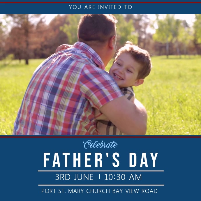 Blue Wish Father's Day Video Vierkant (1:1) template