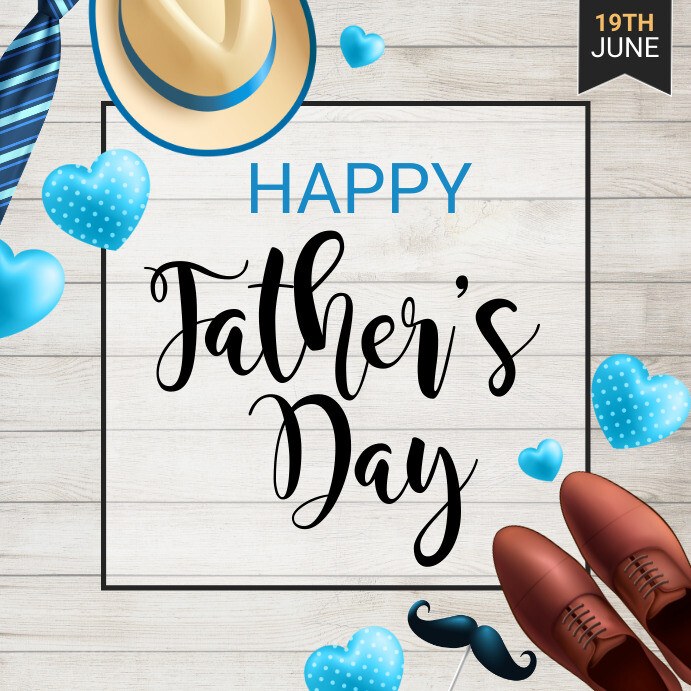 Father's Day Flyer, Happy Father's Day Kwadrat (1:1) template