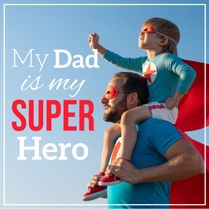 Father's Day Flyer, Happy Father's Day Wpis na Instagrama template