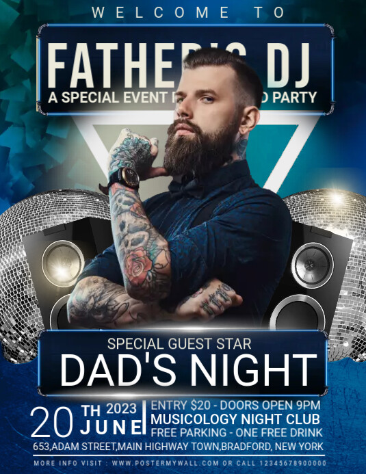 Father's day flyer template
