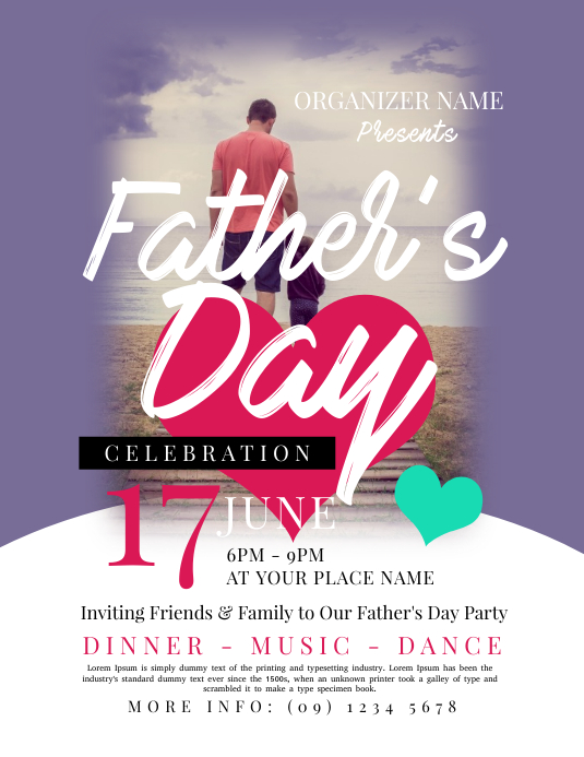 Father's Day Flyer Template Ulotka (US Letter)