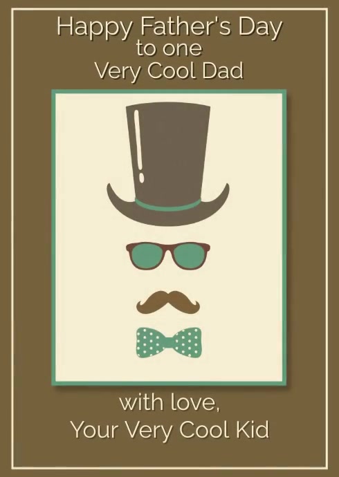 Father's Day Fun Greeting Card A6 template