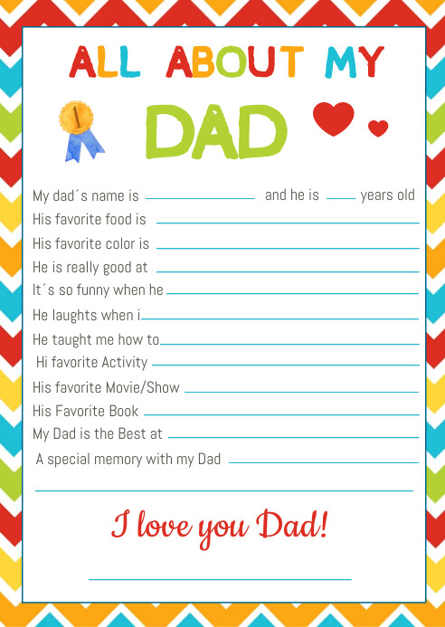 Copy of Father's Day Gift All About My Dad Printable | PosterMyWall