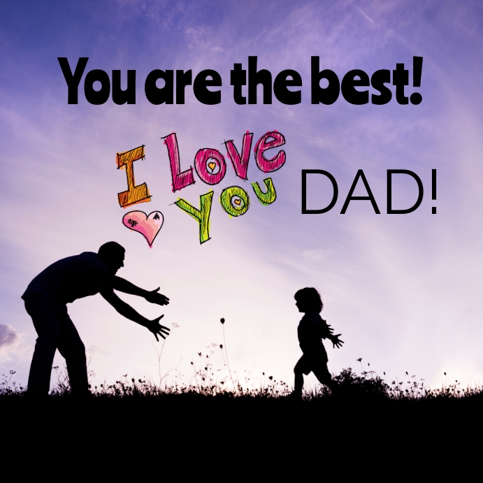 Father's day greetings โพสต์บน Instagram template