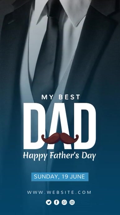 Blue Best Dad Father's Day Video Instagram Story template