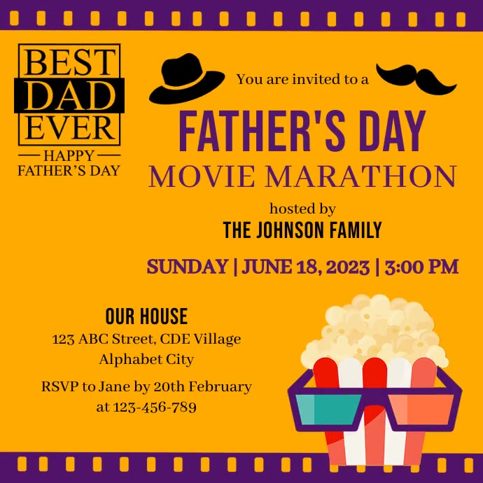 Father's Day Party Invitation Template | PosterMyWall