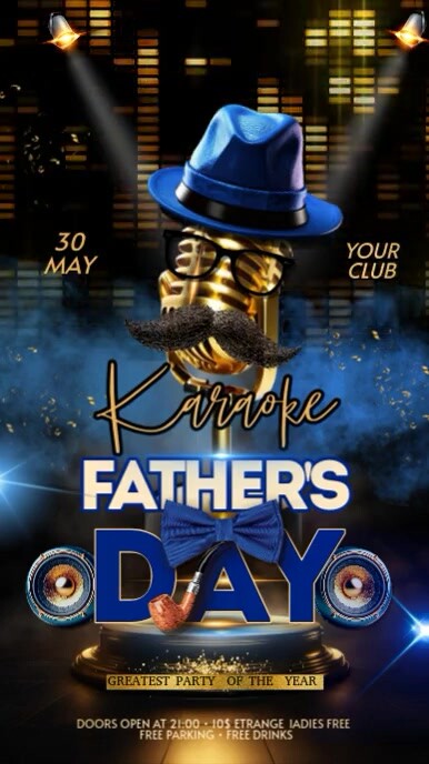 Father's Day Karaoke Ekran reklamowy (9:16) template
