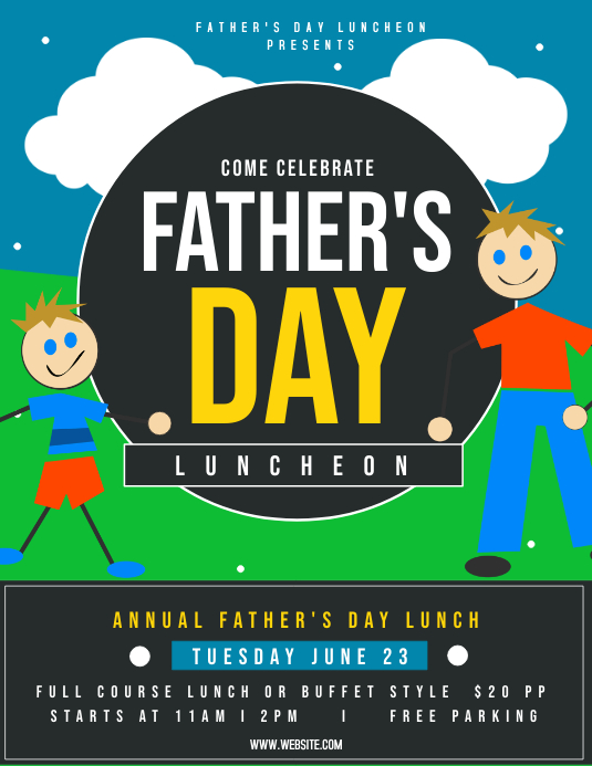 Father's day luncheon Ulotka (US Letter) template