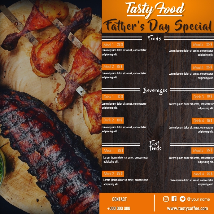 Father's Day Menu Template PosterMyWall
