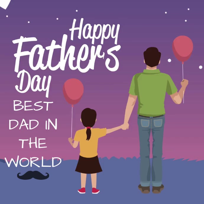Father's day poster Kwadrat (1:1) template