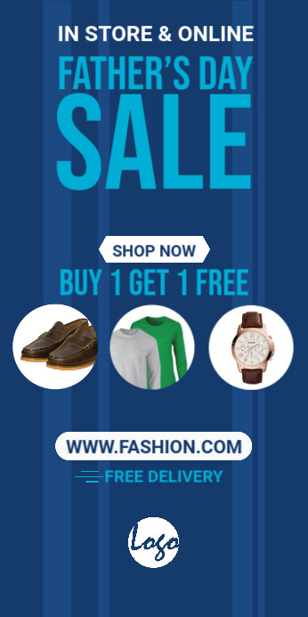 Father's day roll up banner Rollbanner 3 stopy × 6 stóp template