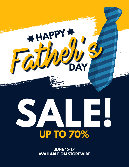 Father's Day sale discount poster flyer template PosterMyWall