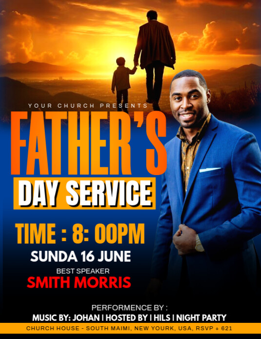 Father's Day service 传单(美国信函) template