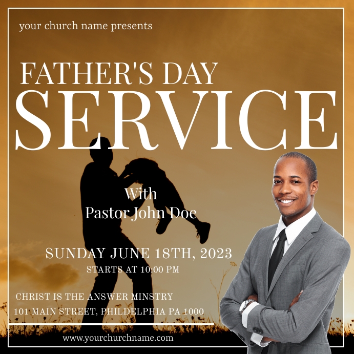 Father's Day service flyer Instagram Post template