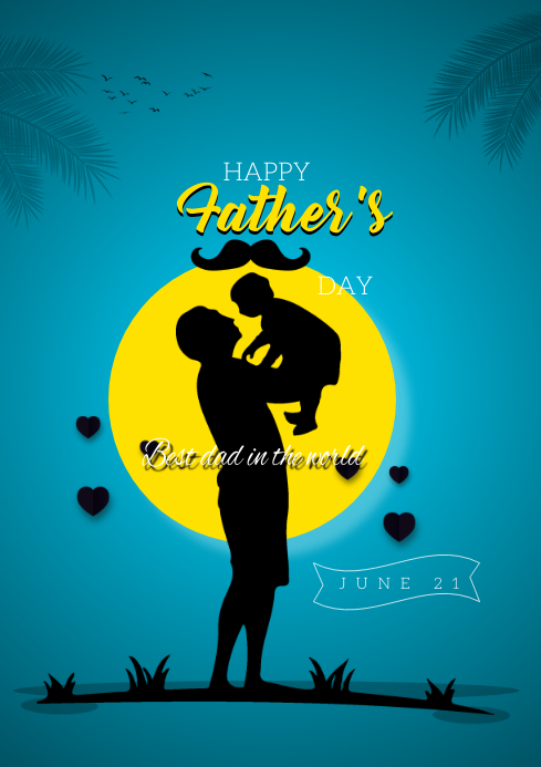 Father's Day social media post A4 template
