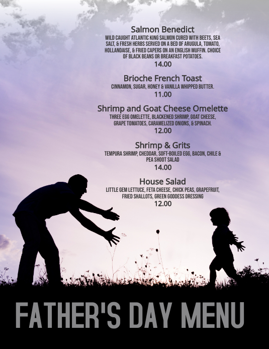 Copy of Father's Day Specials Menu flyer Template PosterMyWall