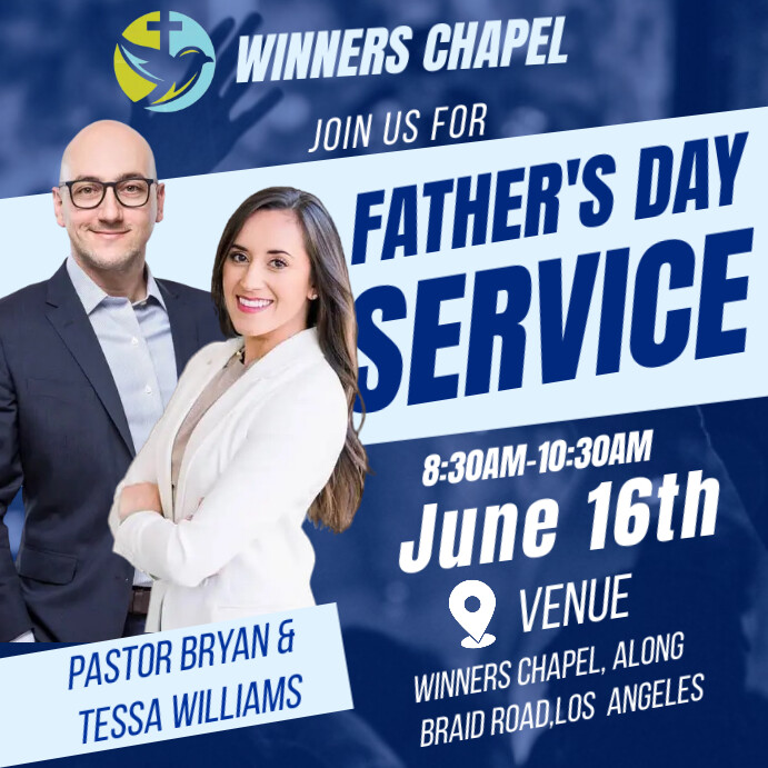 Father's Day Sunday church service Template | PosterMyWall