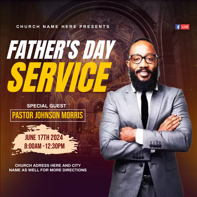 Father's Day Sunday service Template | PosterMyWall
