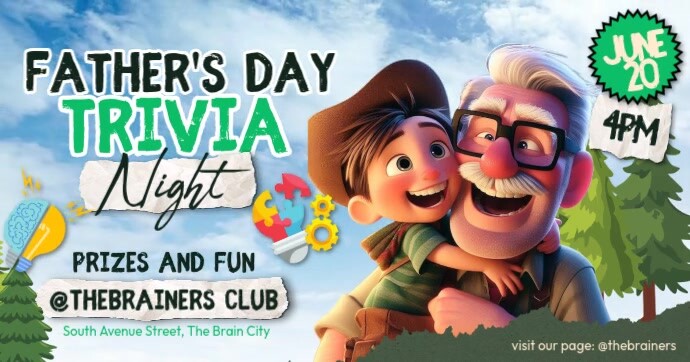 Father's Day Triivia Night Banner Facebook Shared Image template