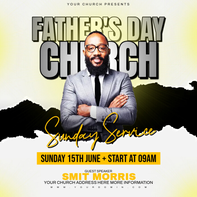 Father 's day church Sunday service Template | PosterMyWall