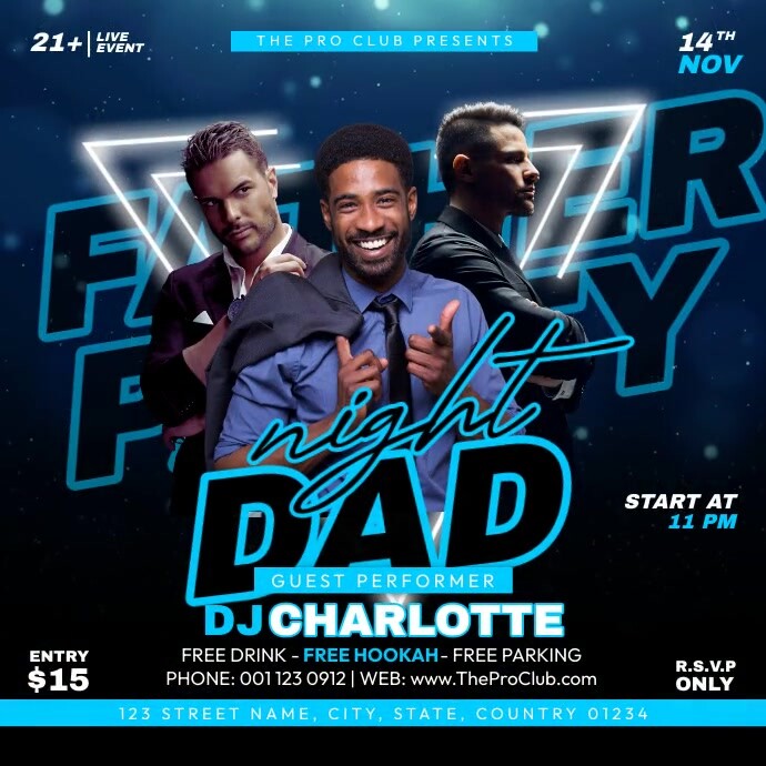 Plantilla de Father Blue Party | PosterMyWall