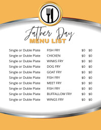 father day menu Flyer (format US Letter) template