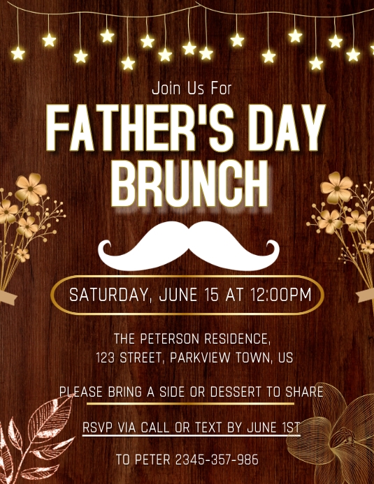 fathers day brunch,fathers day event Template | PosterMyWall
