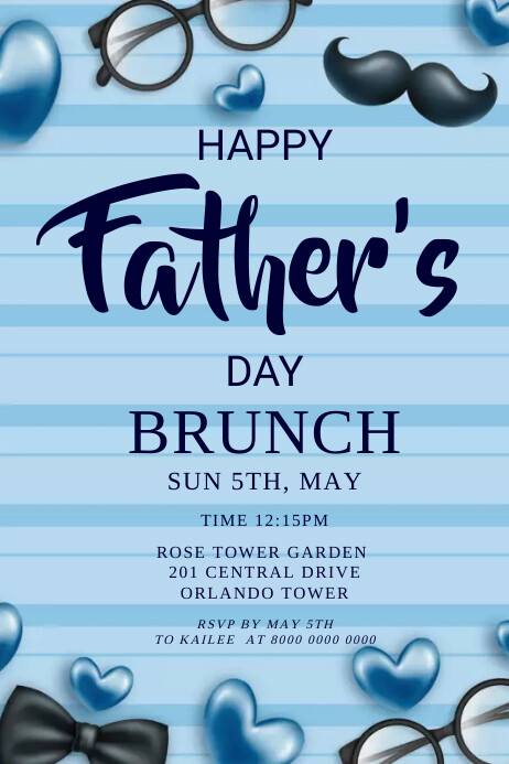 FATHERS DAY BRUNCH Cartaz template