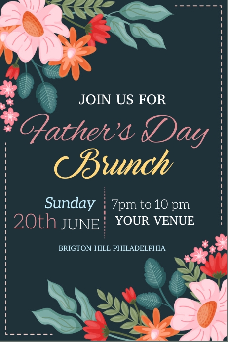 fathers day brunch poster Banner 4' × 6' template