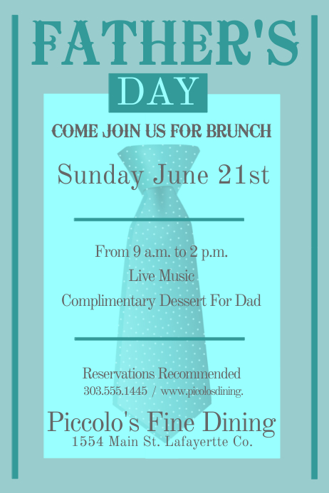 Father's Day Brunch Template | PosterMyWall