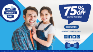 白色 Father's Day Sale Facebook-covervideo Template