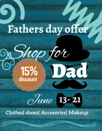 Turquoise Father's Day Sale Flyer Template