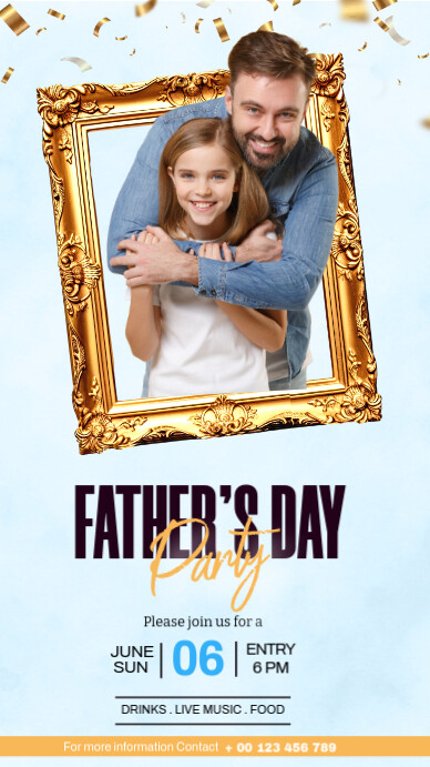fathers day flyer เรื่องราวบน Instagram template