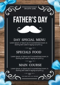 fathers day menu A4 template