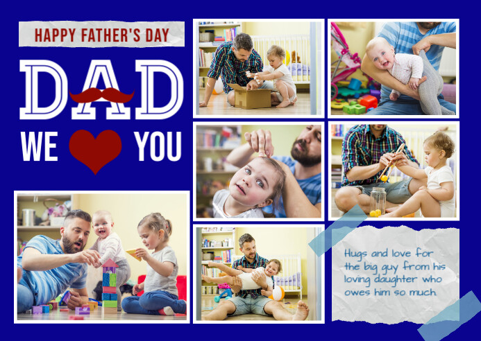 fathers day photo collage Template | PosterMyWall