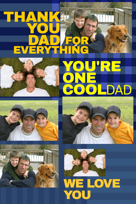 Fathers Day Photo Collage Template 海报