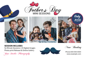 Fathers Day Photography Mini Session Label template