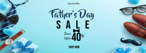 Blå Father's Day Sale Facebook-coverfoto Template