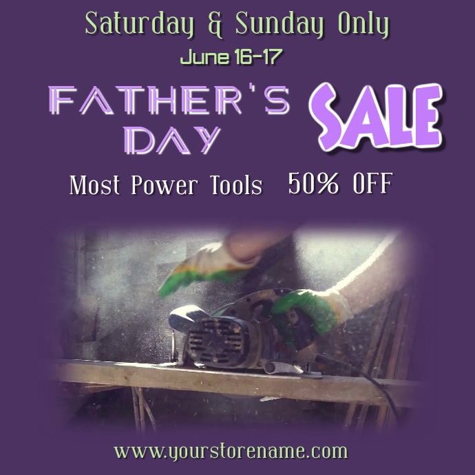 Fathers Day Sale Video Square (1:1) template