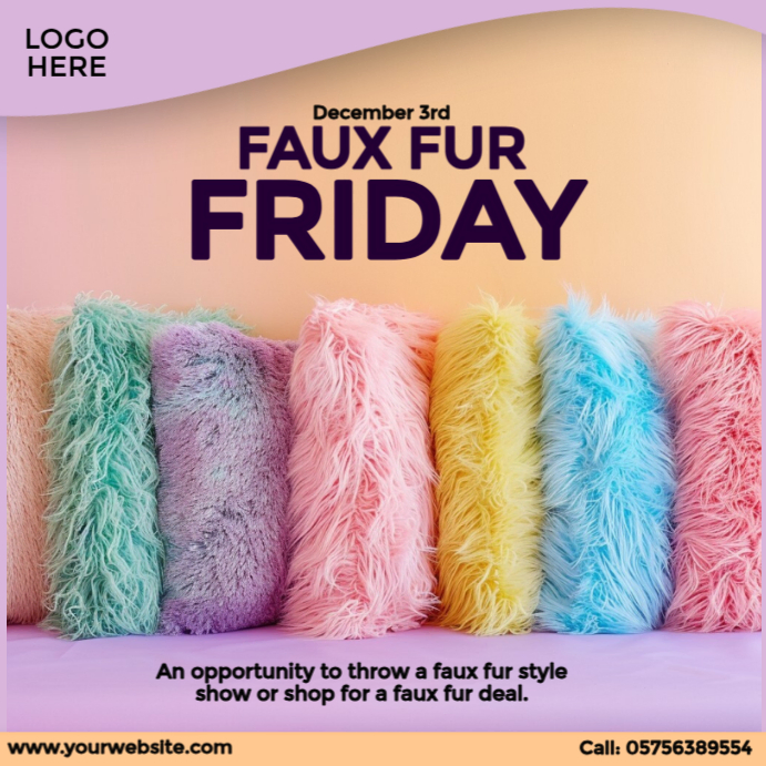 Faux Fur Friday Ad Instagram-Beitrag template