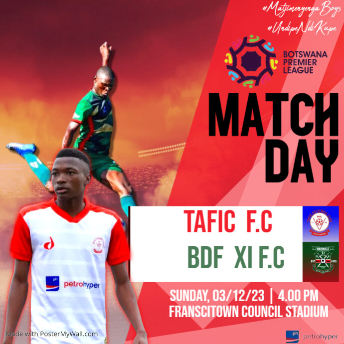 TAFIC FC vs BDF XI PosterMyWall
