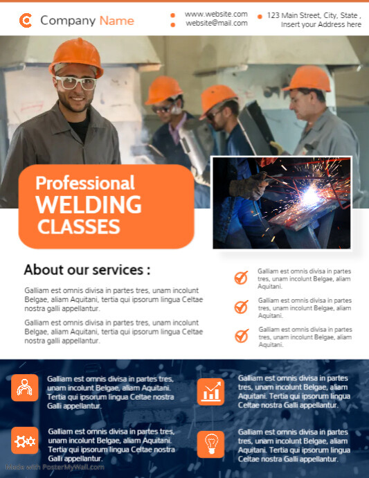 welding school classes flyer advertising