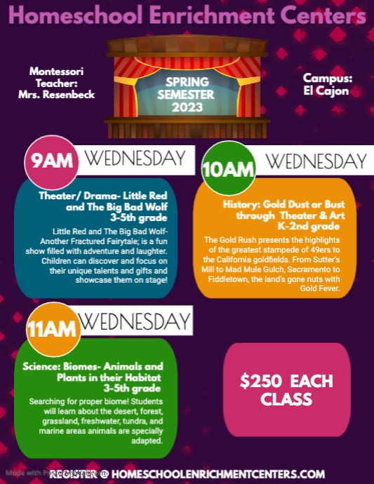 RESNEBEC Spring CLASSES Flyer (US Letter) template