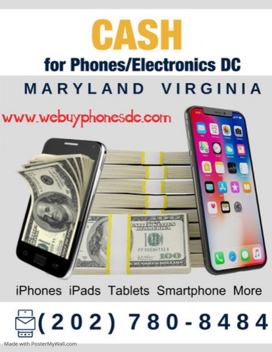 Sell My Phone Cash DC Maryland Virginia Flyer (US Letter) template