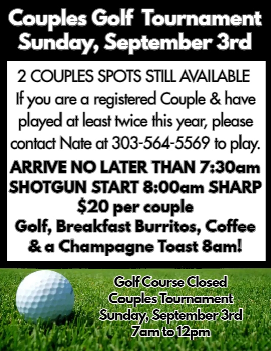 Couples Golf Tournament 2023 Flyer (US Letter) template
