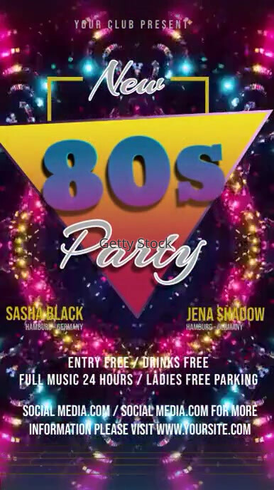 80's Night Party Video Instagram Story template