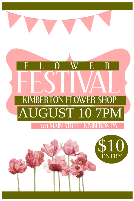 Flower festival Plakat template