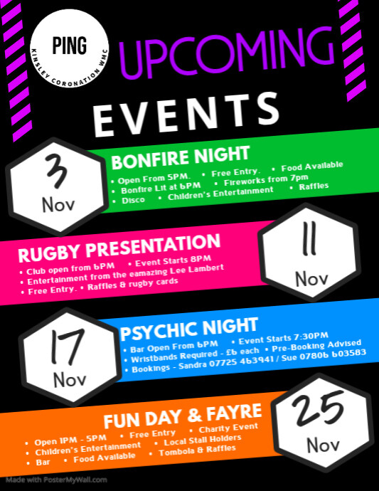 Upcoming Events Flyer template