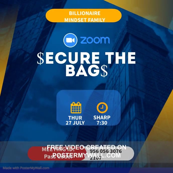 Zoom Business Conference meting invitation PosterMyWall