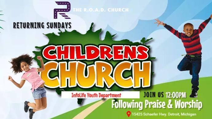 Children's Church Flyer (1) Digital Display (16:9) template